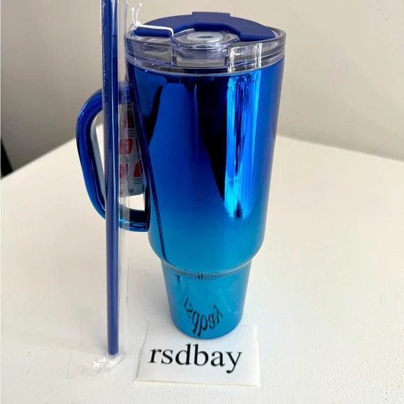 RARE! 2024 Dunkin’ 40z Metallic Blue Stainless  Steel Tumbler - NWT - Picture 2 of 5